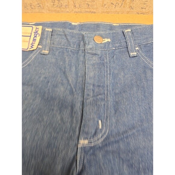 Vintage Wrangler Jeans Boys 27x34 Blue Denim Carpenter Prewashed USA Student 70s - Picture 9 of 10